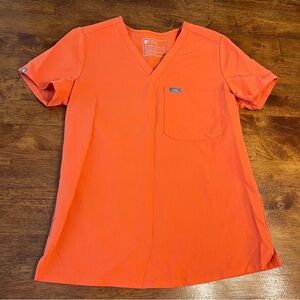 Figs Orange v neck top size XS PO# 2525
